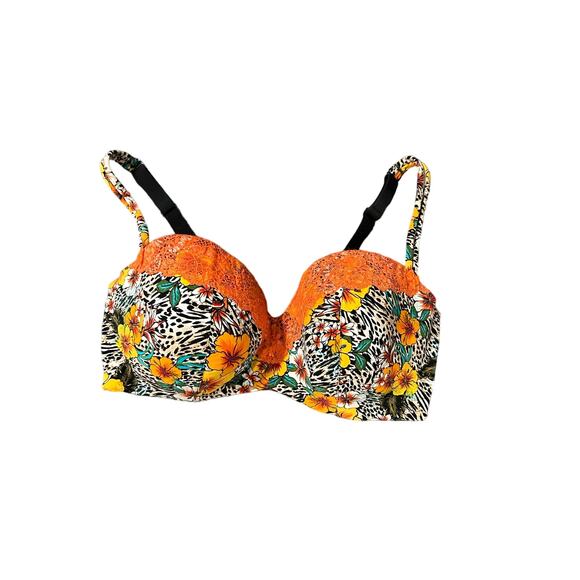 Cacique Other - Cacique Bra beautiful colors leopard floral print with lace, Size 42DDD